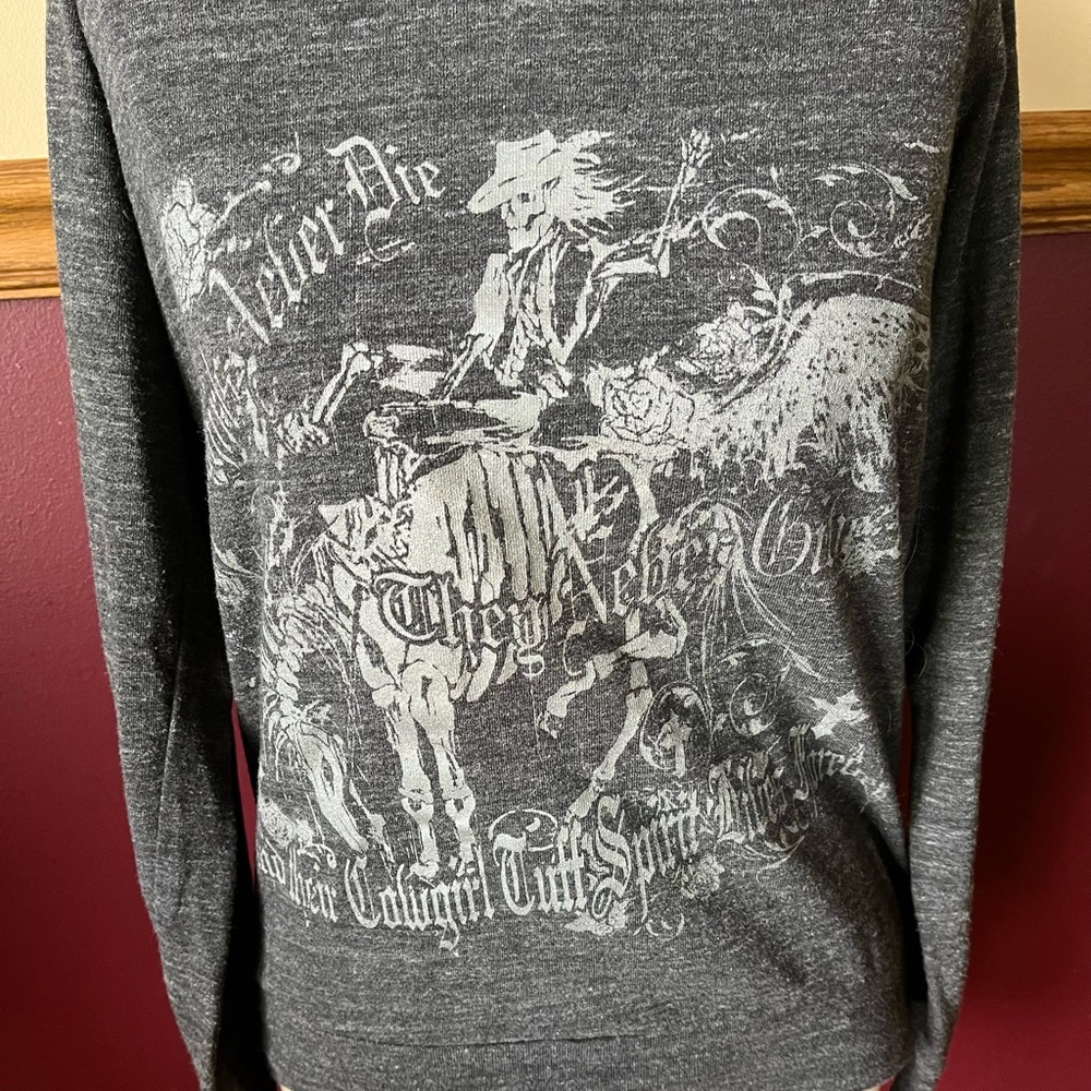 Graphic skelton cowboy long sleeve